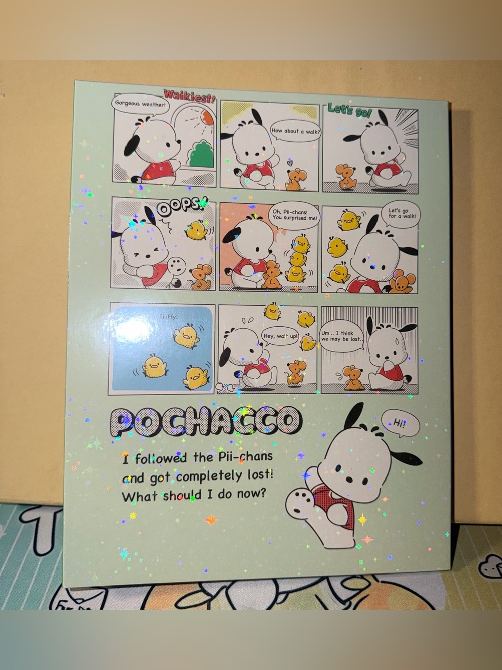 💚Sanrio Pochacco Holographic Comic Trading card Notebook
